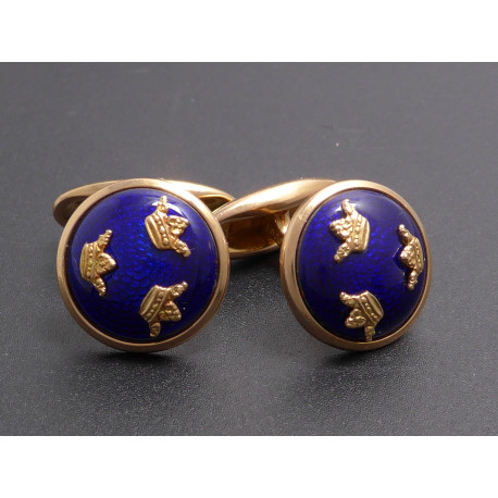 Gold Manschettenknöpfe mit Lapis Lazuli (inkl. original Rechnung)