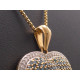 Gold Herz Anhänger mit Brillanten &amp; Turmalinen (inkl. Halskette)