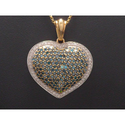 Gold Herz Anhänger mit Brillanten & Turmalinen (inkl. Halskette)