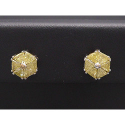 Gold Ohrringe bicolor mit Diamanten ("Trillanten")
