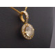 Gold Anhänger mit Saphir und Brillanten