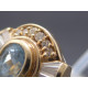 Goldring mit Saphir und Brillanten