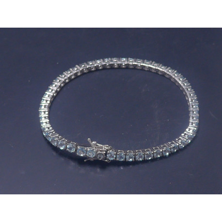 Silber Armkette mit Aquamarin