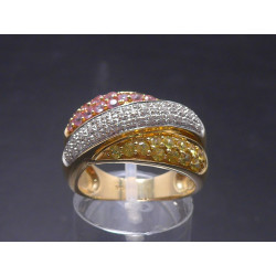 Gold Ring mit Brillanten, Saphiren und Rubinen
