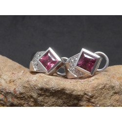 Weißgoldohrringe mit Amethyst und Diamanten