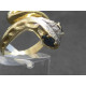 Goldring mit Saphir und Diamanten