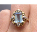 Gold Ring mit Blautopas und Diamanten