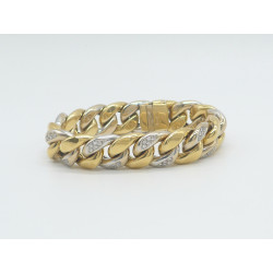 Gold Armkette bicolor mit Diamanten