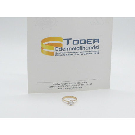 Goldring mit Diamant (inkl. Zertifikat)